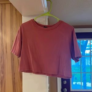 Wild Fable burgundy cropped t shirt women’s size small